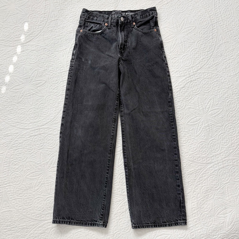 Gap Teen Girls' Loose Fit Jeans, Black Wash Sz 12 Baggy